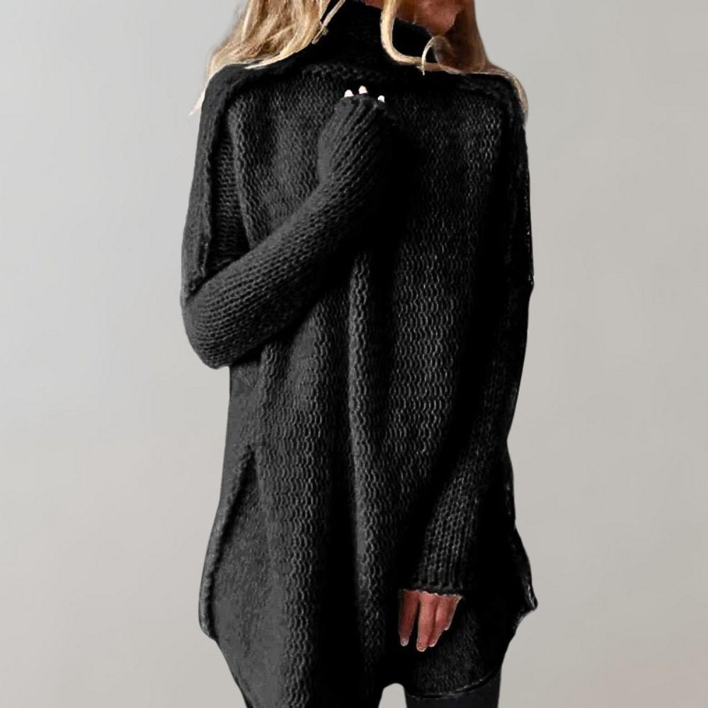 Długi sweter damski golf oversize - Freya Hero