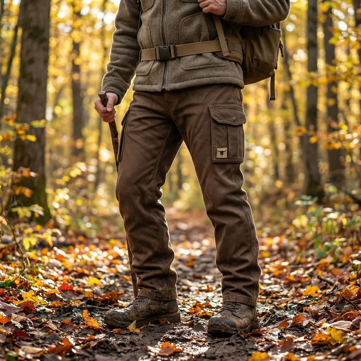Dopasowane spodnie cargo slim fit męskie - Jace Detail
