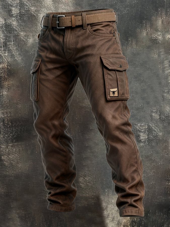 Dopasowane spodnie cargo slim fit męskie - Jace Hero