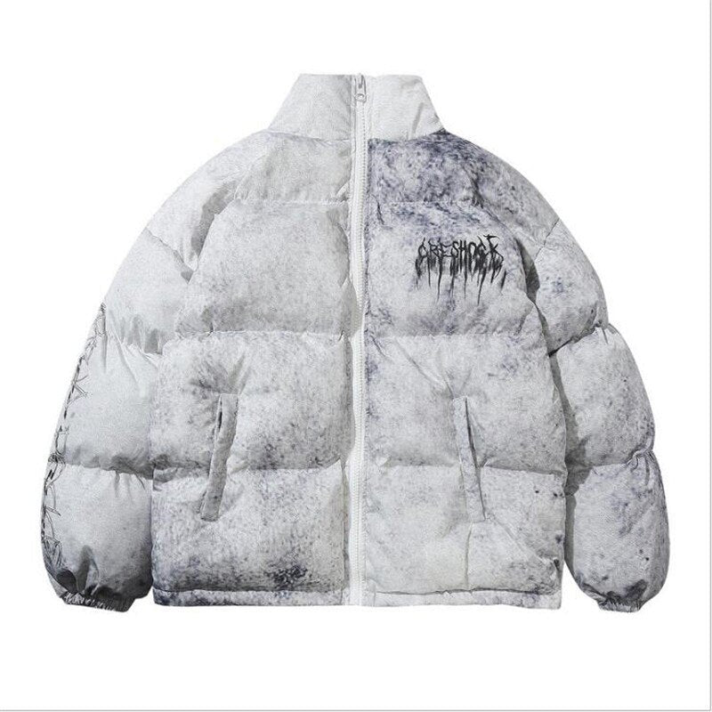 Dwustronna zimowa kurtka puchowa streetwear męska - Silas Close Up