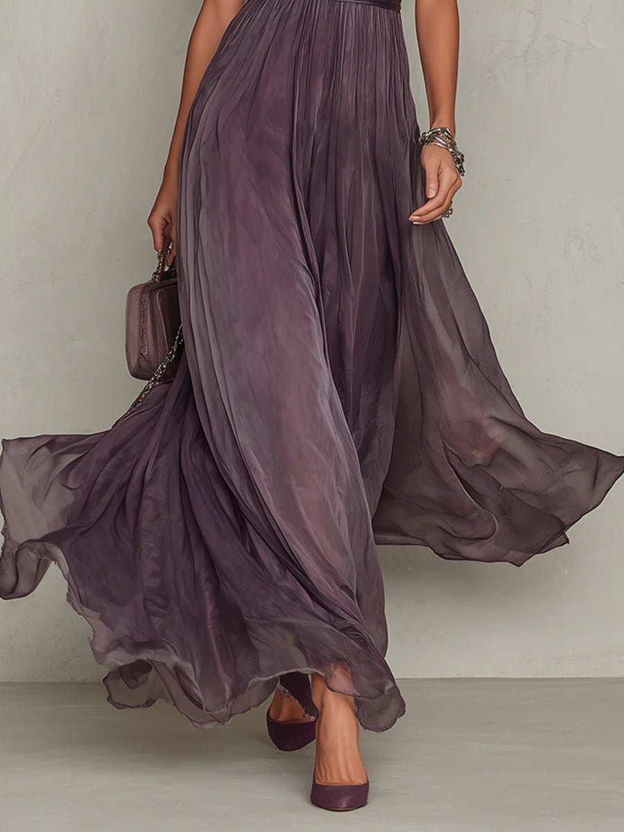 Elegancka sukienka maxi koronkowa damska - Thea Back