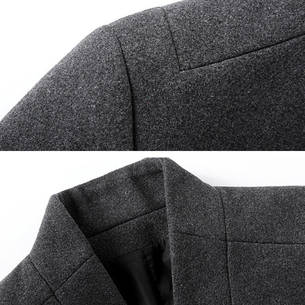 Elegancki płaszcz męski z pikowaną podszewką i wysokim kołnierzem - Penn Back