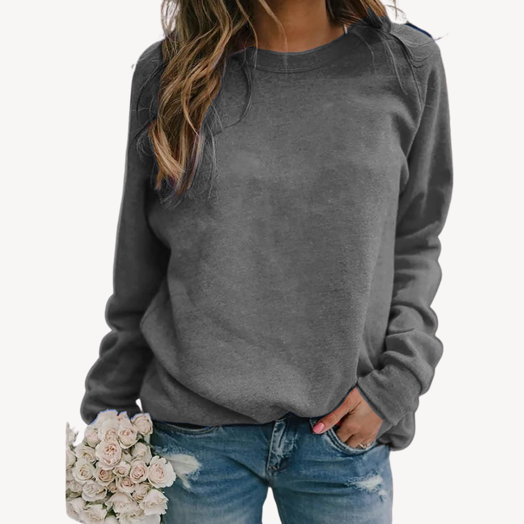 Damski Sweter | Dzianinowy z Okrągłym Dekoltem Klasyczny Pullover