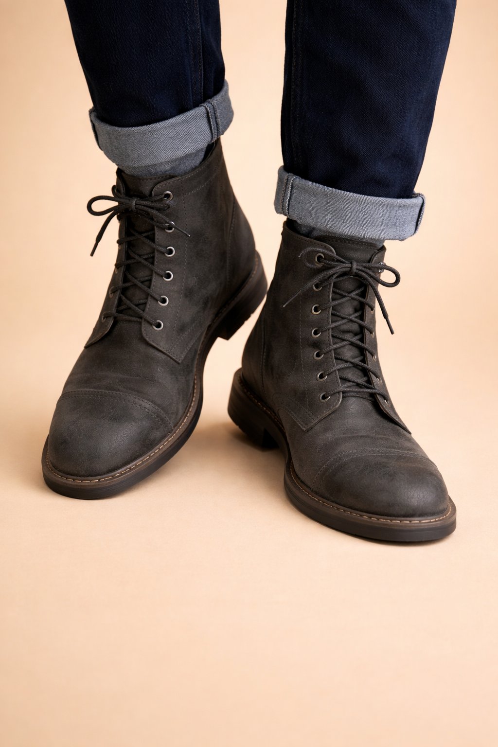 Klasyczne buty sznurowane męskie z cap toe - Oskar Detail