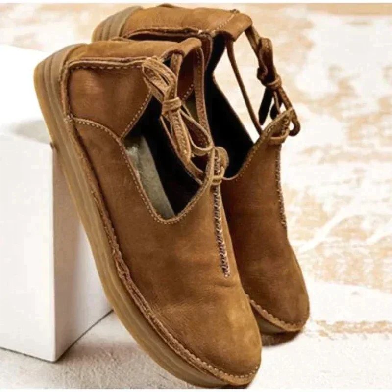 Klasyczne skórzane buty damskie na jesień - Cora Back