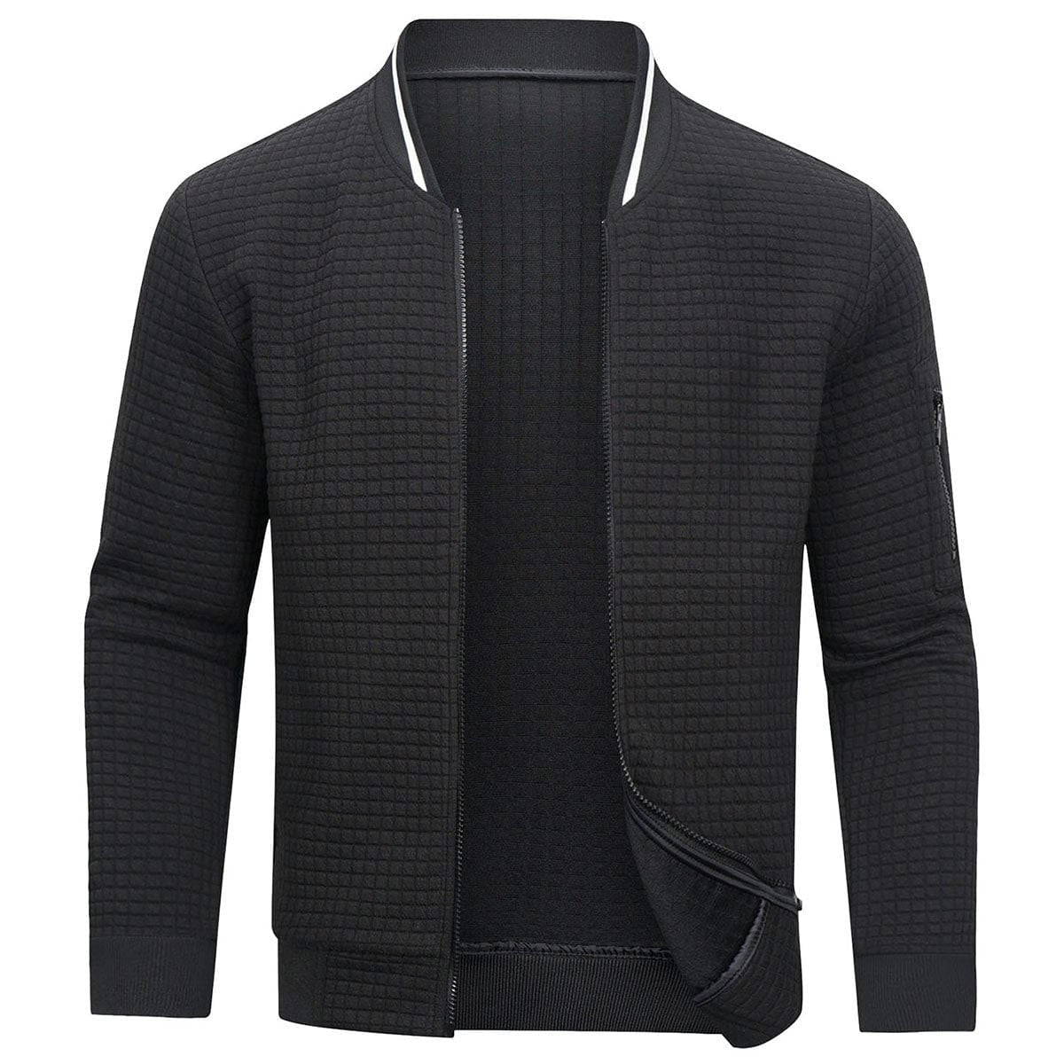 Pikowana bluza zimowa męska na zamek - Carter Front