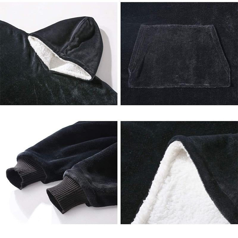 Przytulna bluza-koc oversized damska z kapturem - Lexi Back