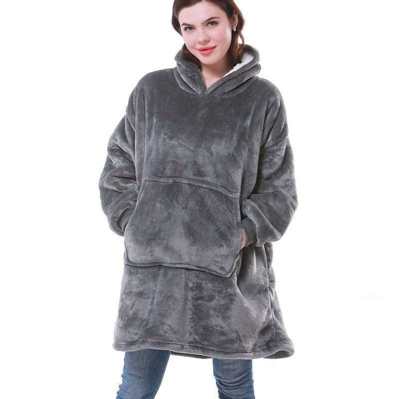 Przytulna bluza-koc oversized damska z kapturem - Lexi Lifestyle