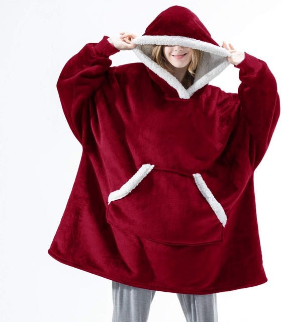 Przytulna bluza-koc oversized damska z kapturem - Lexi View 11