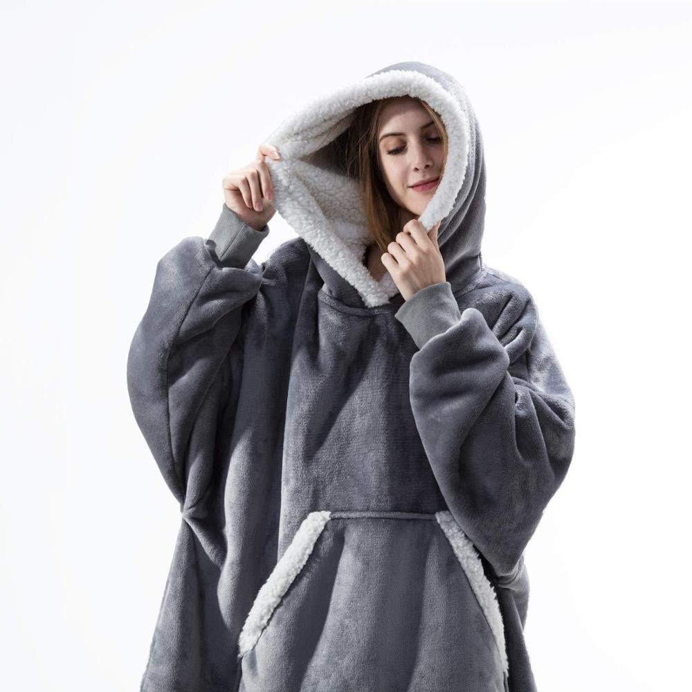 Przytulna bluza-koc oversized damska z kapturem - Lexi View 13