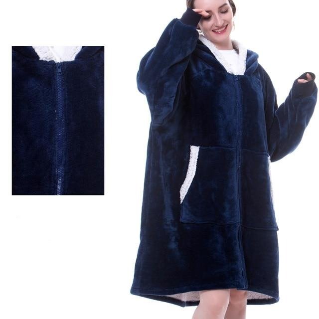 Przytulna bluza-koc oversized damska z kapturem - Lexi View 15