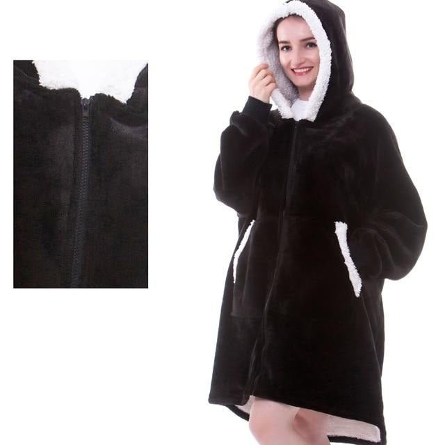 Przytulna bluza-koc oversized damska z kapturem - Lexi View 16