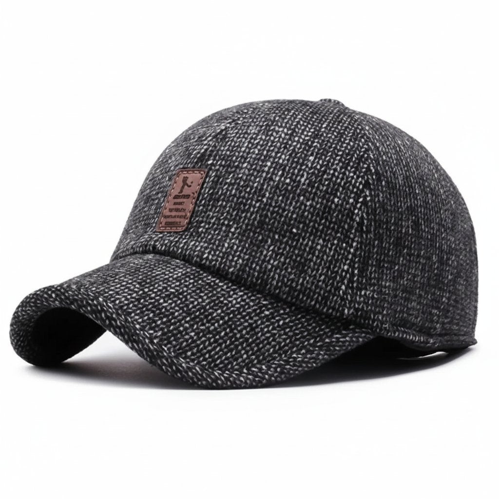 Sportowa retro czapka męska z nausznikami - Grant Back