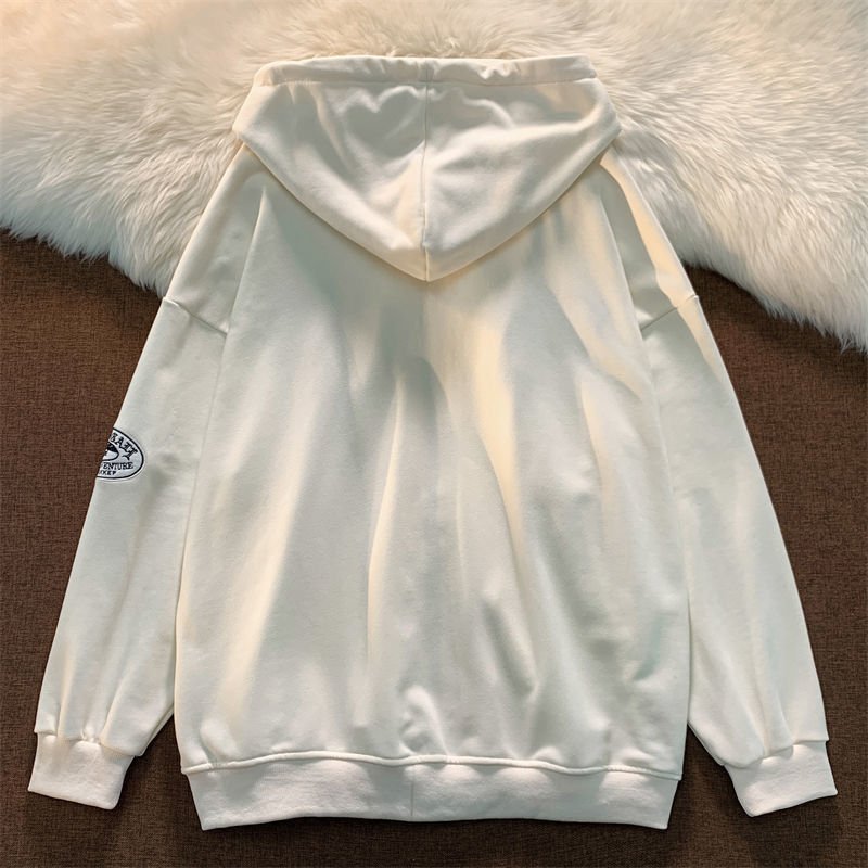 Stylowa bluza oversize damska z kapturem i nadrukiem - Faye Back
