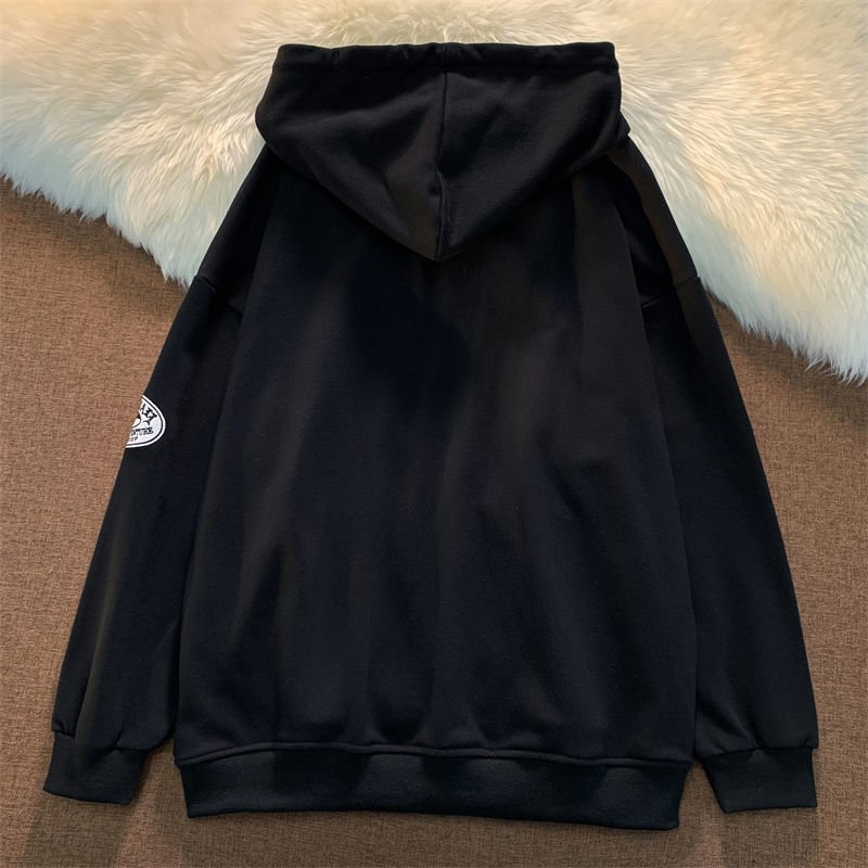 Stylowa bluza oversize damska z kapturem i nadrukiem - Faye Side