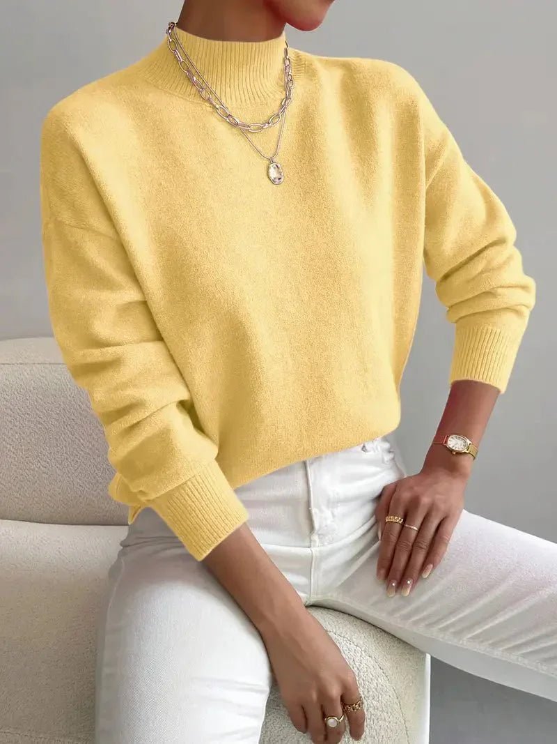 Sweter damski z okrągłym dekoltem - Elise Side