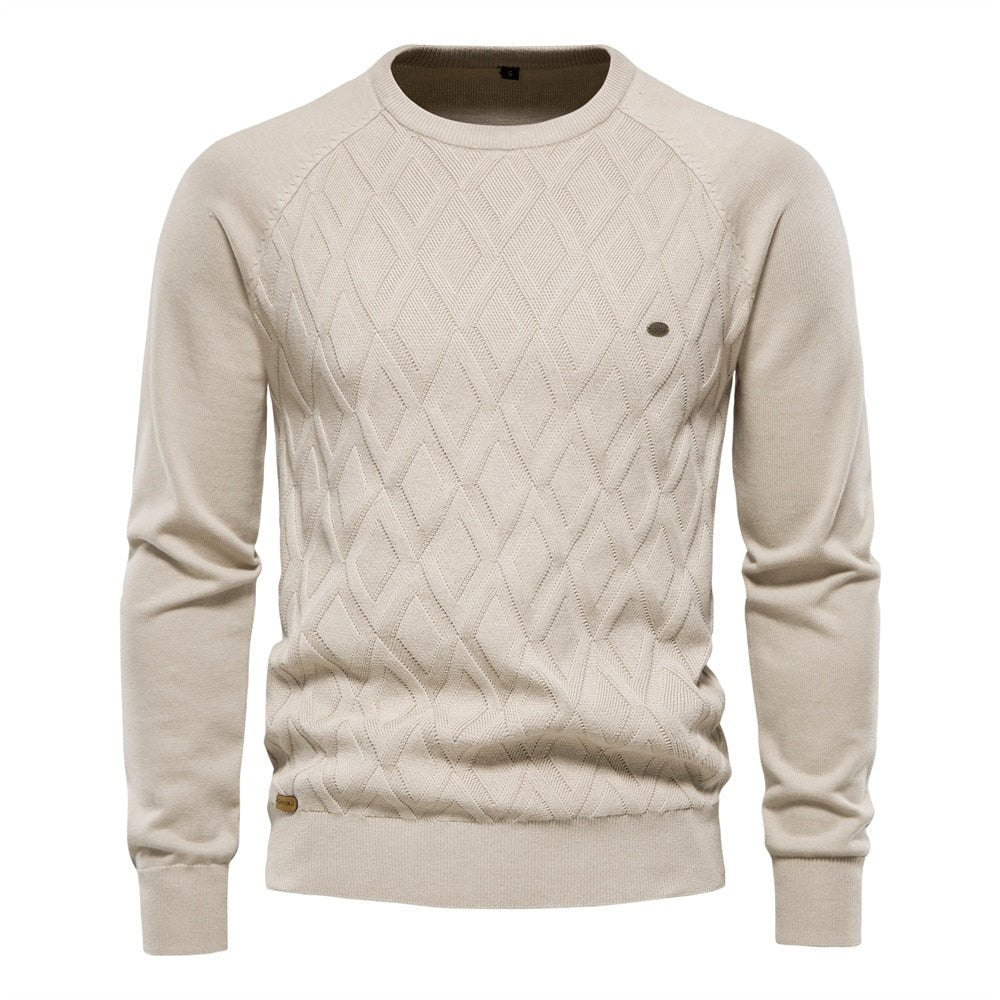 Sweter męski z diamentowym wzorem - Felix Hero