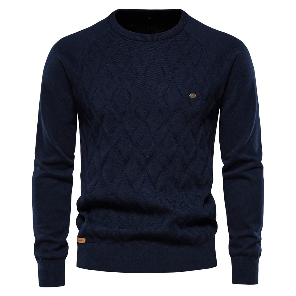 Sweter męski z diamentowym wzorem - Felix Side