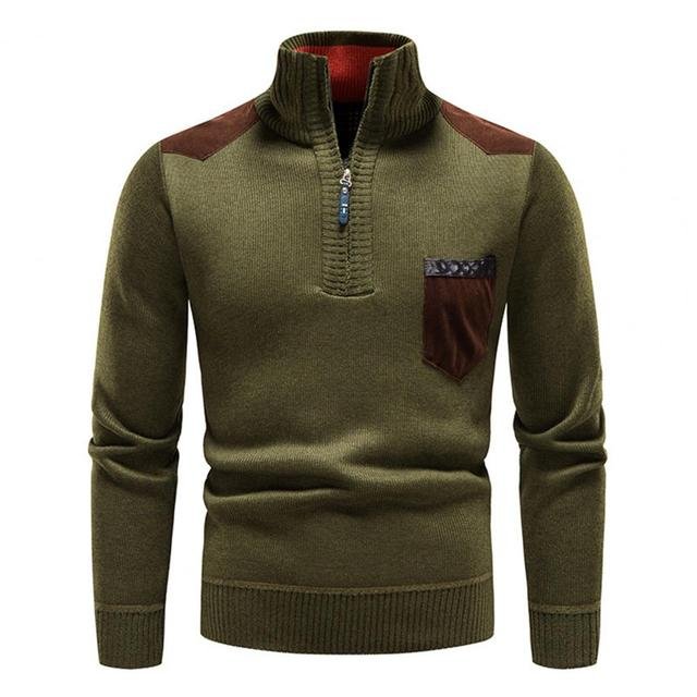 Sweter męski z półgolfem na zamek - Felix Side