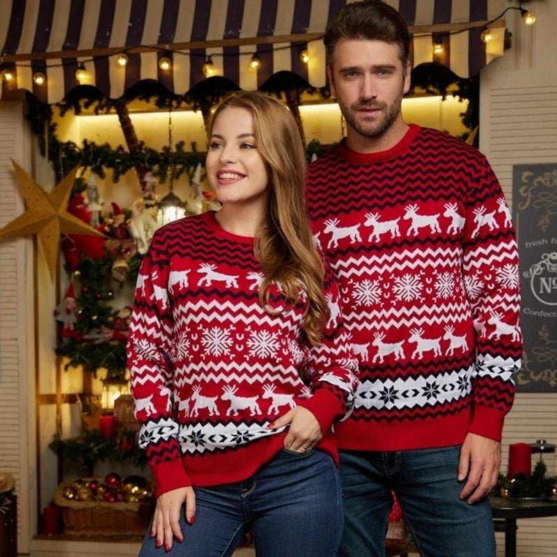 Zimowy sweter unisex z motywem reniferów - Rowan Angle